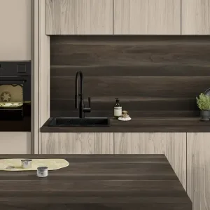 Prima dark planked walnut effect laminate worktop